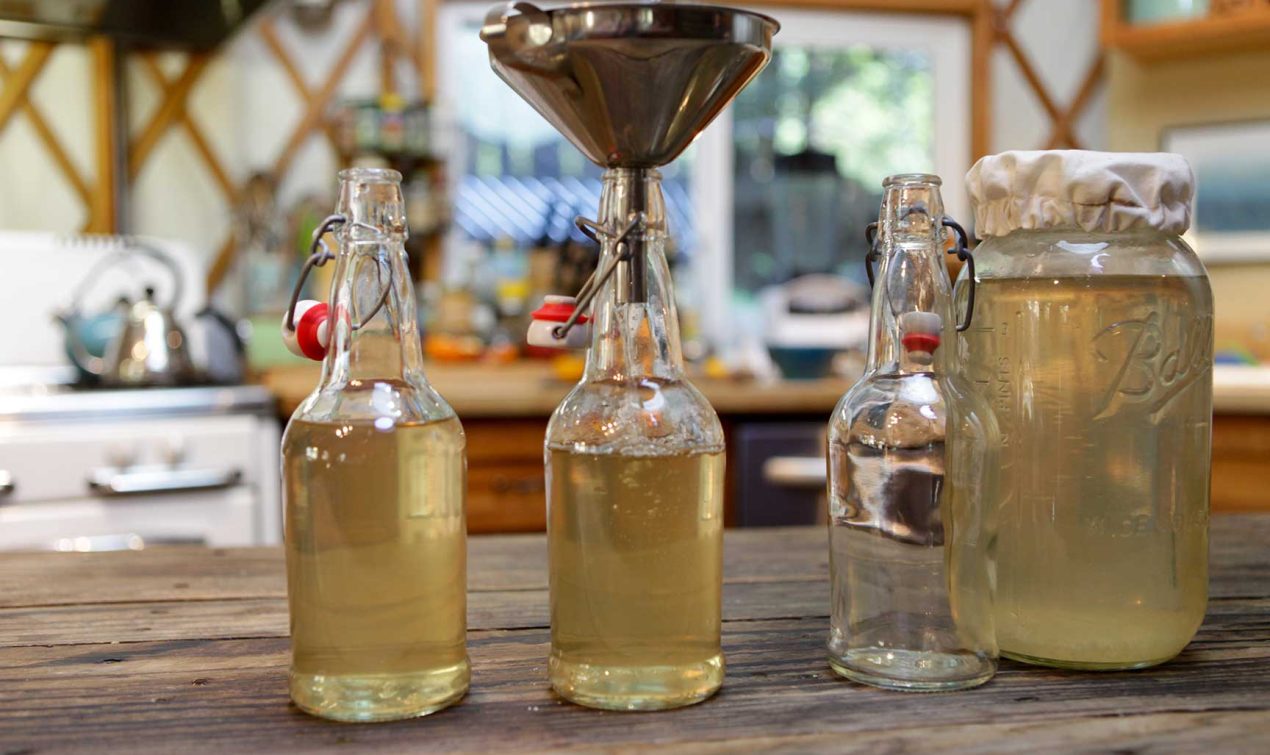 Water Kefir Frequently Asked Questions grains fermentation in a glass jar.